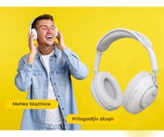 Trevi DJ 12E42 BT brezžične naglavne slušalke, BT 5.3, USB-C, bela