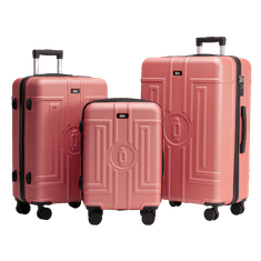 Rowex Izjemno trpežen potovalni kovček s ključavnico TSA Casolver, Rosegold, SET kovčkov (3 kosi)