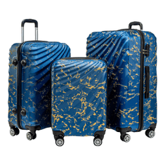 Rowex Trajen potovalni kovček Pulse, modra barva, velikost: SET 3 kosov (40l, 66l, 109l)