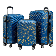 Rowex Trajna školjka potovalni kovček Pulzno žarjeno, rumeno žarjeno, SET 3pcs (40l, 66l, 109l)