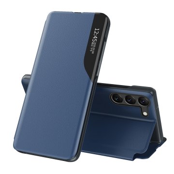 HURTEL Etui pokrowiec do Samsung S24 z klapką i podstawką Eco Leather View Case niebieski