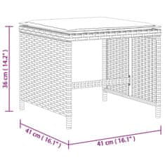 Vidaxl Vrtni stolčki z blazinami 4 kosi sivi 41x41x36 cm poli ratan