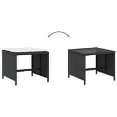 Vidaxl Vrtni stolčki z blazinami 4 kosi črni 41x41x36 cm poli ratan