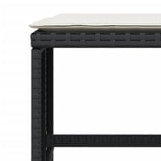 Vidaxl Vrtni stolčki z blazinami 4 kosi črni 41x41x36 cm poli ratan