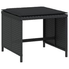 Vidaxl Vrtni stolčki z blazinami 4 kosi črni 40x40x35 cm poli ratan