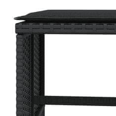 Vidaxl Vrtni stolčki z blazinami 4 kosi črni 41x41x36 cm poli ratan