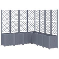 Vidaxl Cvetlično korito z oporno mrežo modro sivo 160x160x140 cm PP