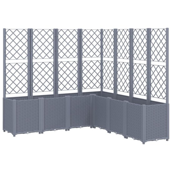 Vidaxl Cvetlično korito z oporno mrežo modro sivo 160x160x140 cm PP