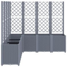 Vidaxl Cvetlično korito z oporno mrežo modro sivo 160x160x140 cm PP