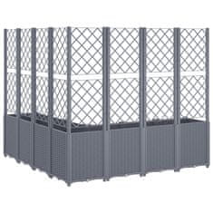 Vidaxl Cvetlično korito z oporno mrežo modro sivo 160x160x140 cm PP