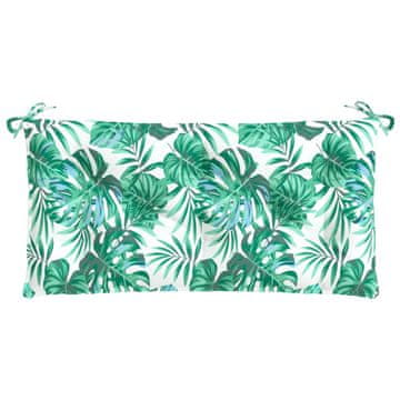 Vidaxl Blazina za vrtno klop vzorec listov 110x50x7 cm oxford tkanina