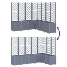 Vidaxl Cvetlično korito z oporno mrežo modro sivo 160x160x140 cm PP