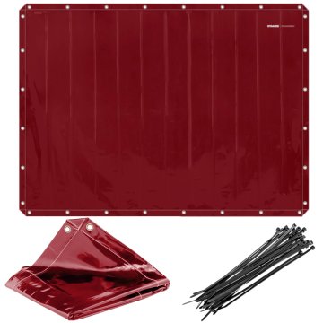 shumee Zaščitna varilna zavesa paravan 239 x 175 cm - rdeča