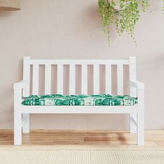 Vidaxl Blazina za vrtno klop vzorec listov 120x50x7 cm oxford tkanina
