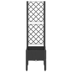 Vidaxl Cvetlično korito z oporno mrežo črno 40x40x142 cm PP