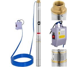 shumee Potopna črpalka za globok vodnjak STAL 750 W 3800 l/h do 60 m