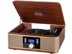 TT 1042 BT gramofon / radijski sprejemnik, rjava-srebrna