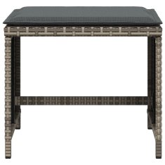 Vidaxl Vrtni stolčki z blazinami 4 kosi sivi 41x41x36 cm poli ratan