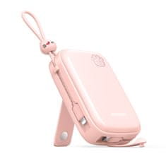 shumee Powerbank Cutie Series 22,5 W 20000 mAh z USB-A USB-C stojalom iPhone roza