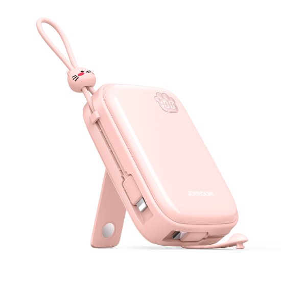 Joyroom Powerbank Cutie Series 22,5 W 20000 mAh s stojalom USB-A USB-C iPhone roza