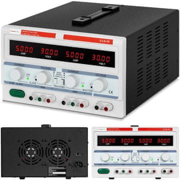 shumee Napajalnik za laboratorijske storitve 3 kanali 0-30 V 0-5 A DC