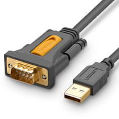 Ugreen Prehodni adapter kabel USB-A - DB9 RS-232 1,5 m siv