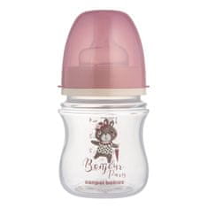 Canpol babies Steklenička s širokim ustjem Bonjour Paris 120 ml roza