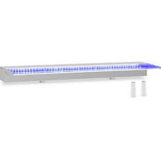 Uniprodo Slap izliv stenska kaskada za vrtni ribnik LED 90 cm iztok 135 mm
