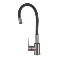 slomart pipa, fleksibilna, prilagodljiva kuhinjska armatura za umivalnik, FLEX 2000, črna/metal