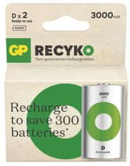 GP ReCyko HR20 (D) polnilna baterija, 3000 mAh, 2 kosa