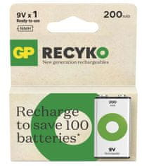 GP ReCyko (9V) polnilna baterija, 200 mAh