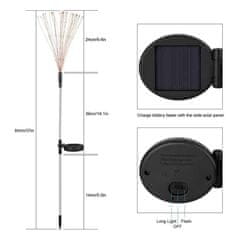 Netscroll Solarna svetilka (90 LED lučk), solarne luči v obliki regratovih lučk, iz fleksibilne žice, oblikujte po želji, vodoodporne, 2 načina osvetlitve, za vrtove, dvorišča, terase, SolarFireworkLamp