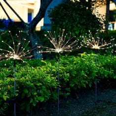 Netscroll Solarna svetilka (90 LED lučk), solarne luči v obliki regratovih lučk, iz fleksibilne žice, oblikujte po želji, vodoodporne, 2 načina osvetlitve, za vrtove, dvorišča, terase, SolarFireworkLamp