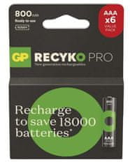 GP ReCyko Pro HR03 (AAA) polnilna baterija, 800 mAh, 6 kosov