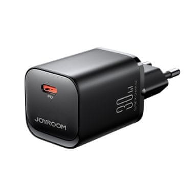 Joyroom 30W omrežni polnilec USB-C PD QC AFC FCP serije Speed črne barve