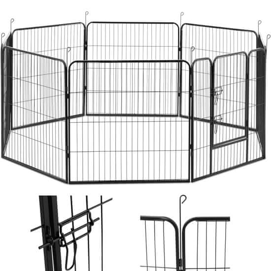 NEW Ograjica za mladiče z vrati H 81 cm 8 segmentov