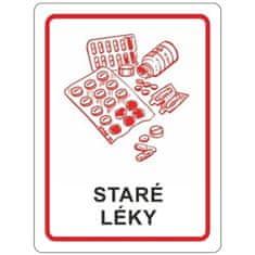 GS NALEPKA ZA LOČEVANJE ODPADKOV ZA POSODO ZA STARA ZDRAVILA 16X12 CM
