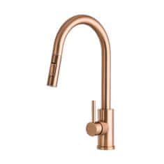 slomart pipa, izvlečna kuhinjska armatura za umivalnik, BTS-RGB, rose gold