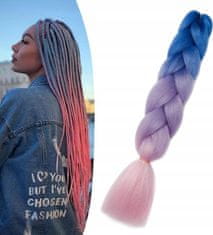 Korbi Syntetični lasni pleteni vrvici - vijolično-modro-roza ombre, WA13