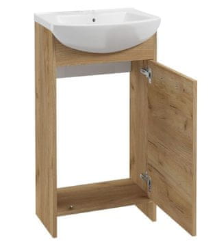 shumee Kopalniška omarica Frigo iz zlatega hrasta z umivalnikom 45 cm