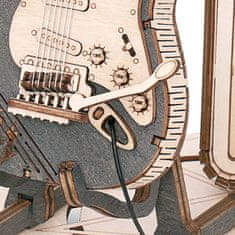 Robotime Rokr 3D lesena sestavljanka Električna kitara 140 kosov