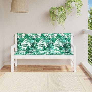 Vidaxl vidaXL Blazine za vrtno klop, 2 kosa, vzorec listov, 150x50x7 cm