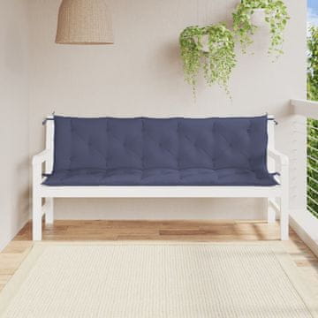 Vidaxl vidaXL Blazine za vrtno klop, 2 kosa, temno modre, 180x50x7 cm