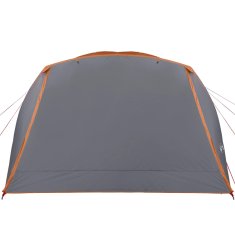 Greatstore Šotor za kampiranje za 4 osebe siv oranžen 350x280x155 cm 190T