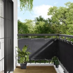 shumee Balkonsko platno antracitno 75x1000 cm 100 % poliestrski oxford