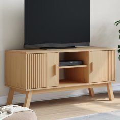 Greatstore TV omarica OLDEN rjava 114x43x57 cm trdna borovina