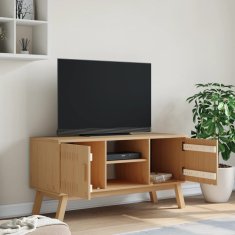 Greatstore TV omarica OLDEN rjava 114x43x57 cm trdna borovina