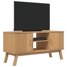 Greatstore TV omarica OLDEN rjava 114x43x57 cm trdna borovina