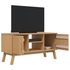 Greatstore TV omarica OLDEN rjava 114x43x57 cm trdna borovina
