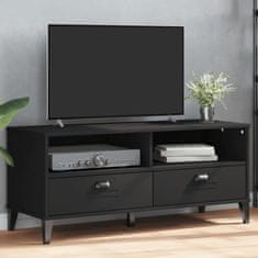 Greatstore TV omarica VIKEN črna trdna borovina